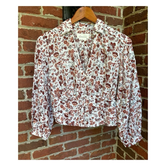 NWOT Anthropologie Smocked Buttondown Blouse  Size Small - Picture 5 of 16